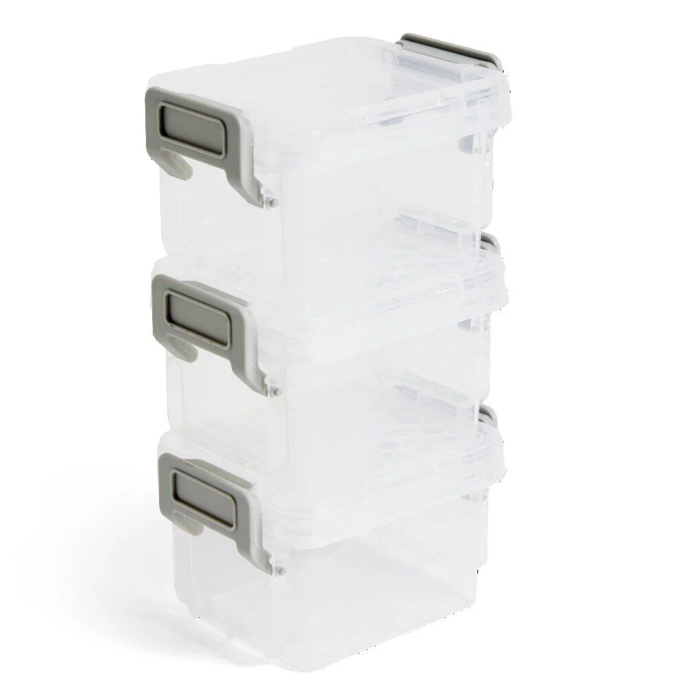 Lot de 8 boîtes de rangement 3 tailles plastique transparent - 2 modèles