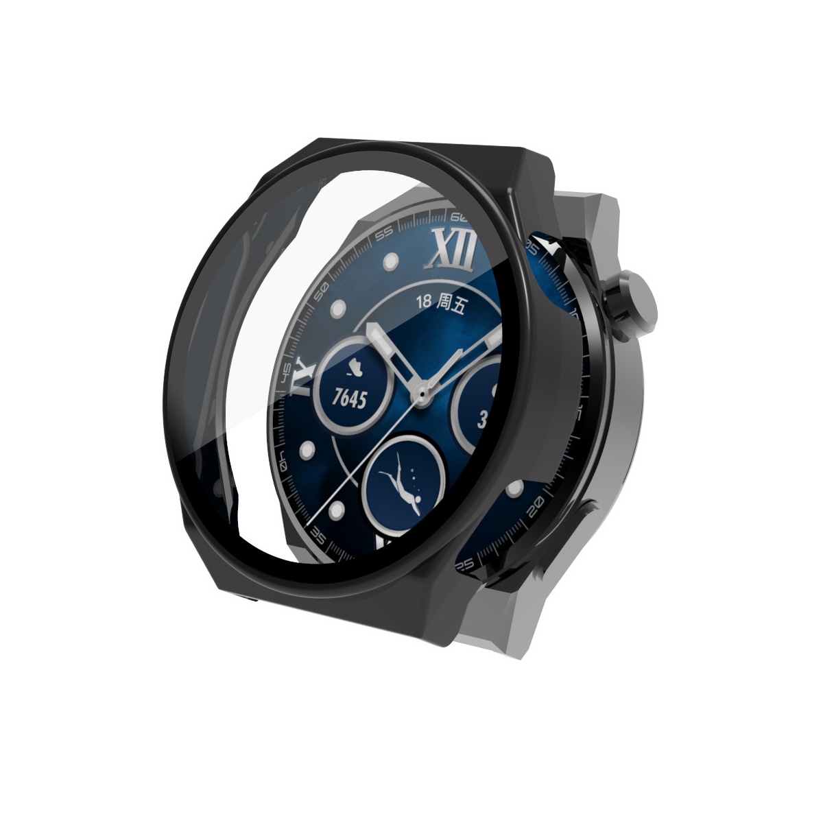 Veske med skjermbeskytter for Huawei Watch GT3 Pro/Porsche (46mm) Sort