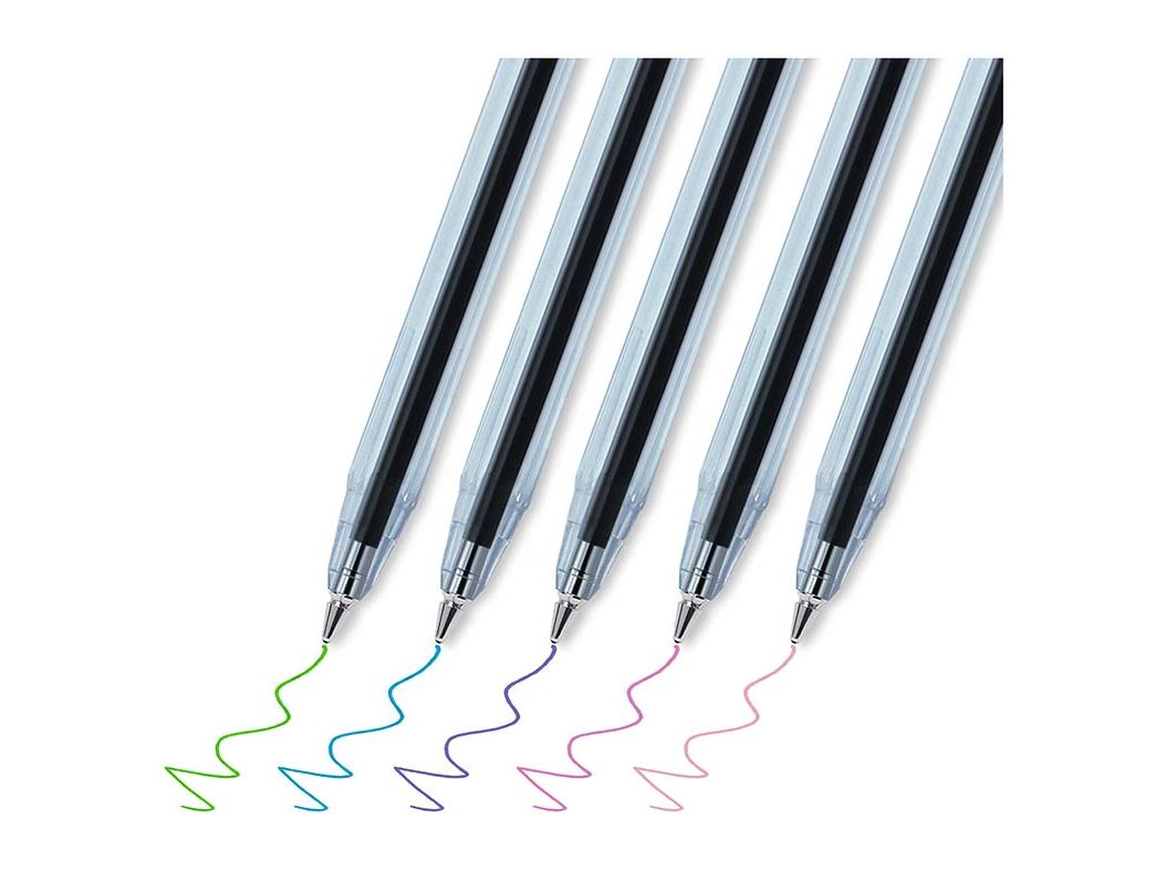 CONJUNTO DE 5 ESFEROGRÁFICAS AUCHAN CORES PASTEL