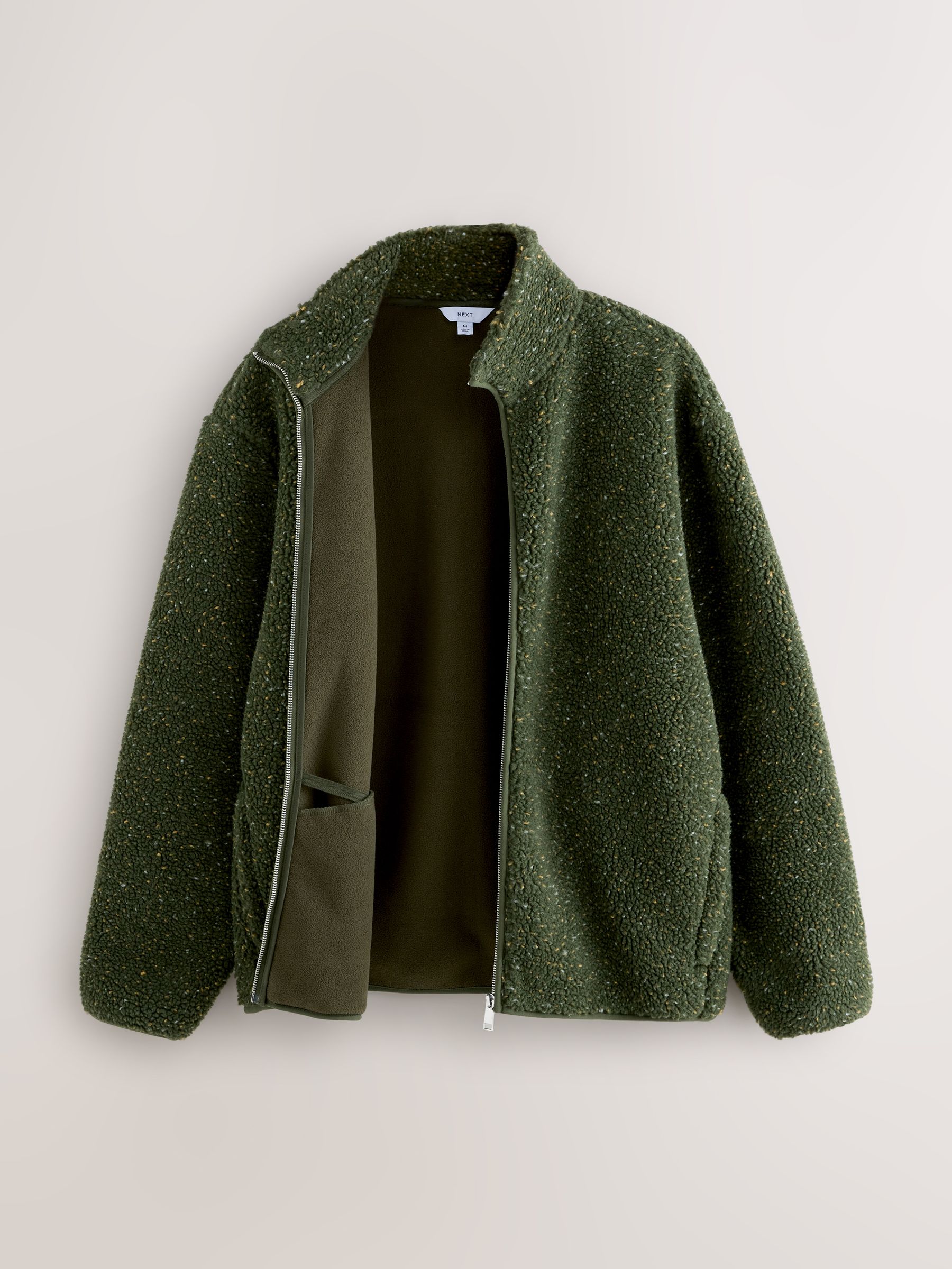 Kaki Groen nep - Doorritsbare funnel Borg Fleece