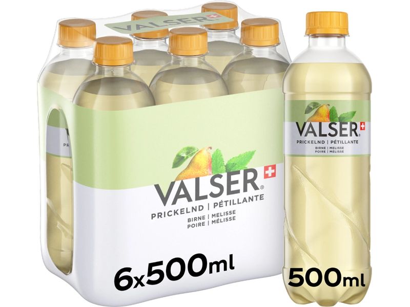 Valser Wasser Birne-Melisse 6 Stück x 0.5 l Kalorienarmes Erfrischungsgetränk mit Birnen- und Melissenaroma