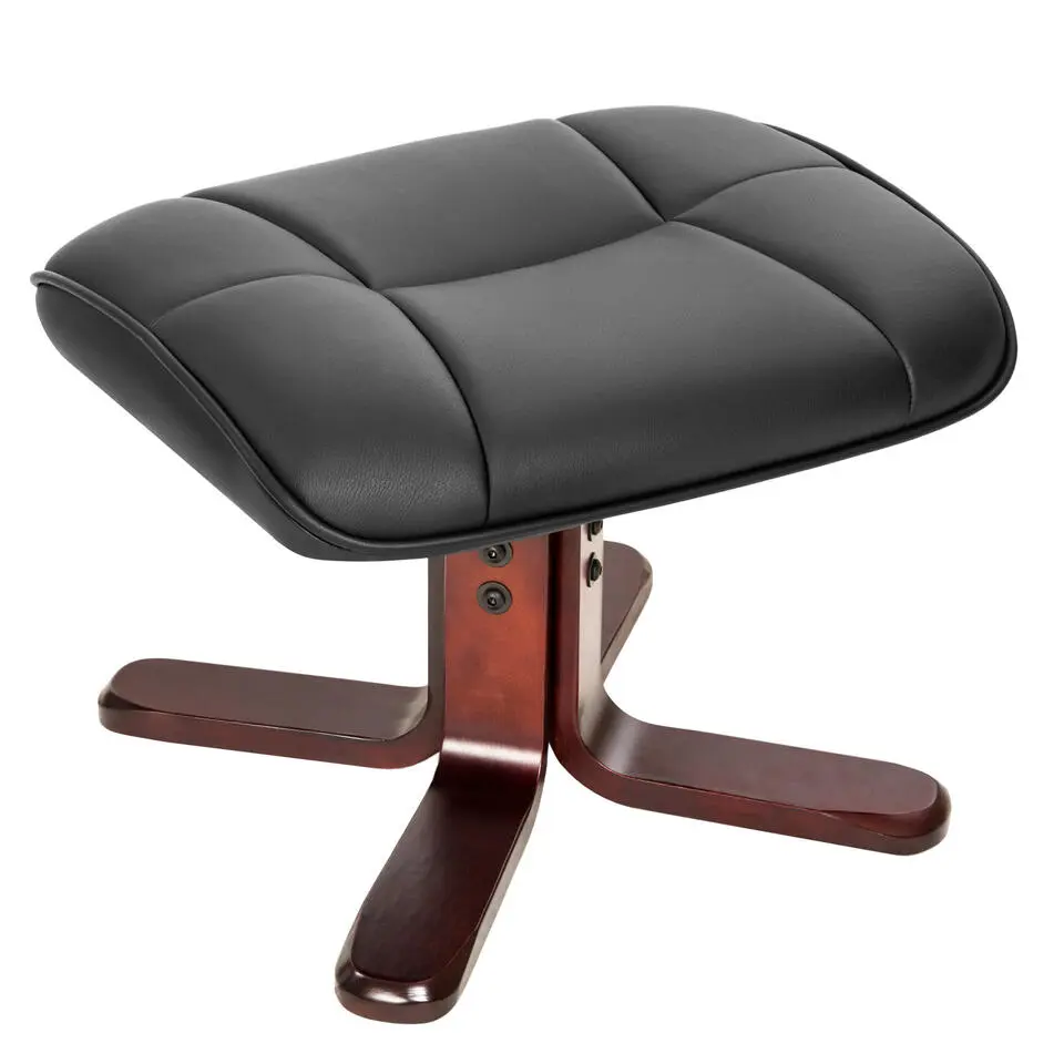 tectake TV-fauteuil met krukje model I, Zwart/bruin