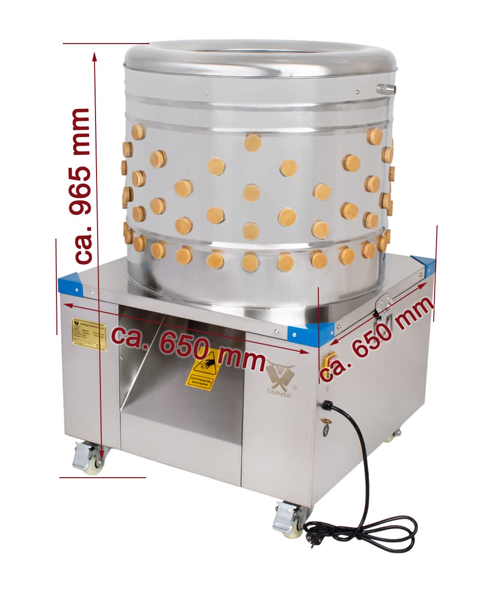 Beeketal 'BRM1800' Geflügelrupfmaschine auf Rollen für Hühner, Enten, leichten Gänsen und Puten, Nassrupfmaschine Kapazität: ca. 250 Geflügel pro Stunde (max. 8 kg Belastung oder 5 kg pro Tier)