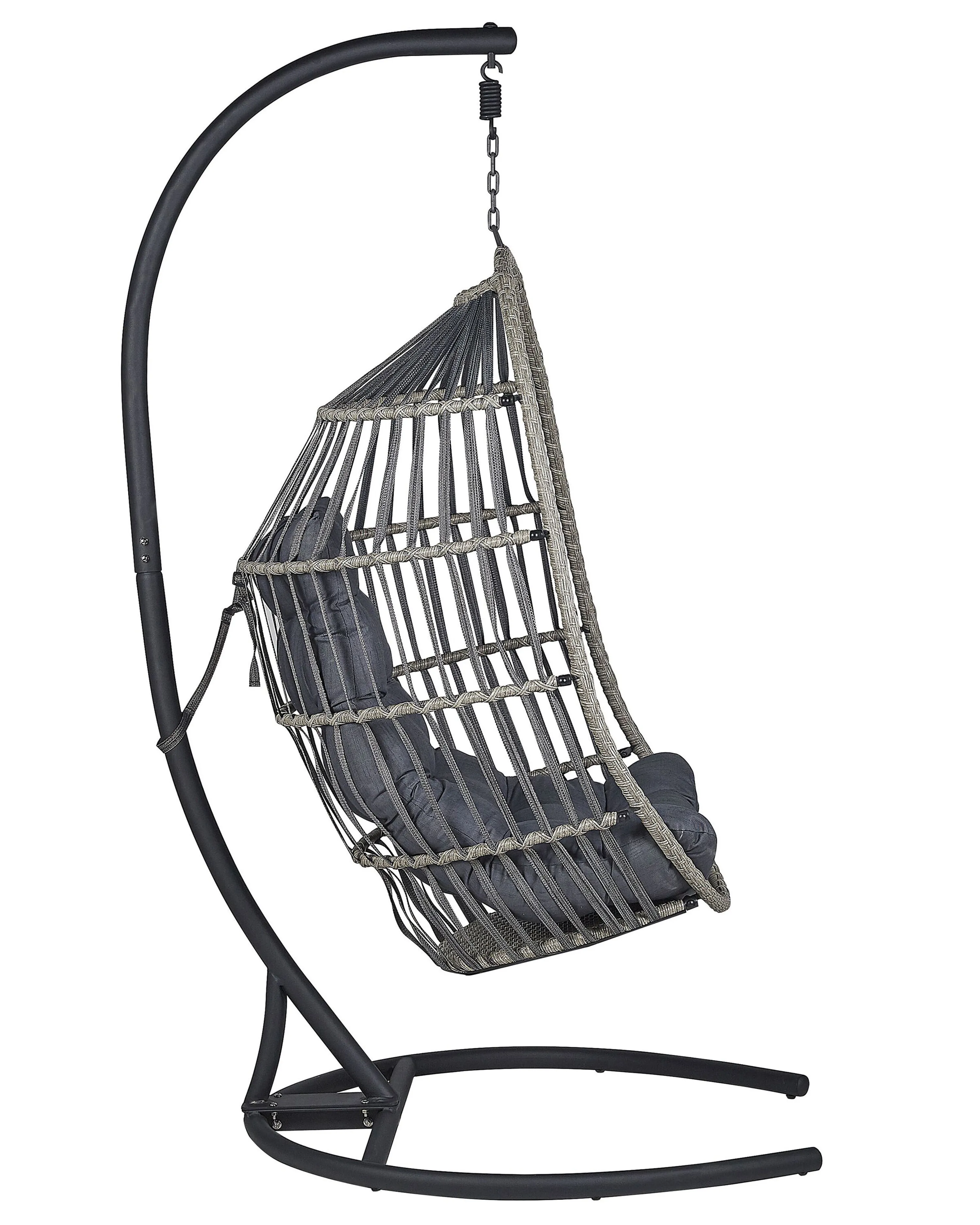 Hangstoel met standaard SESIA PE rotan Donkergrijs