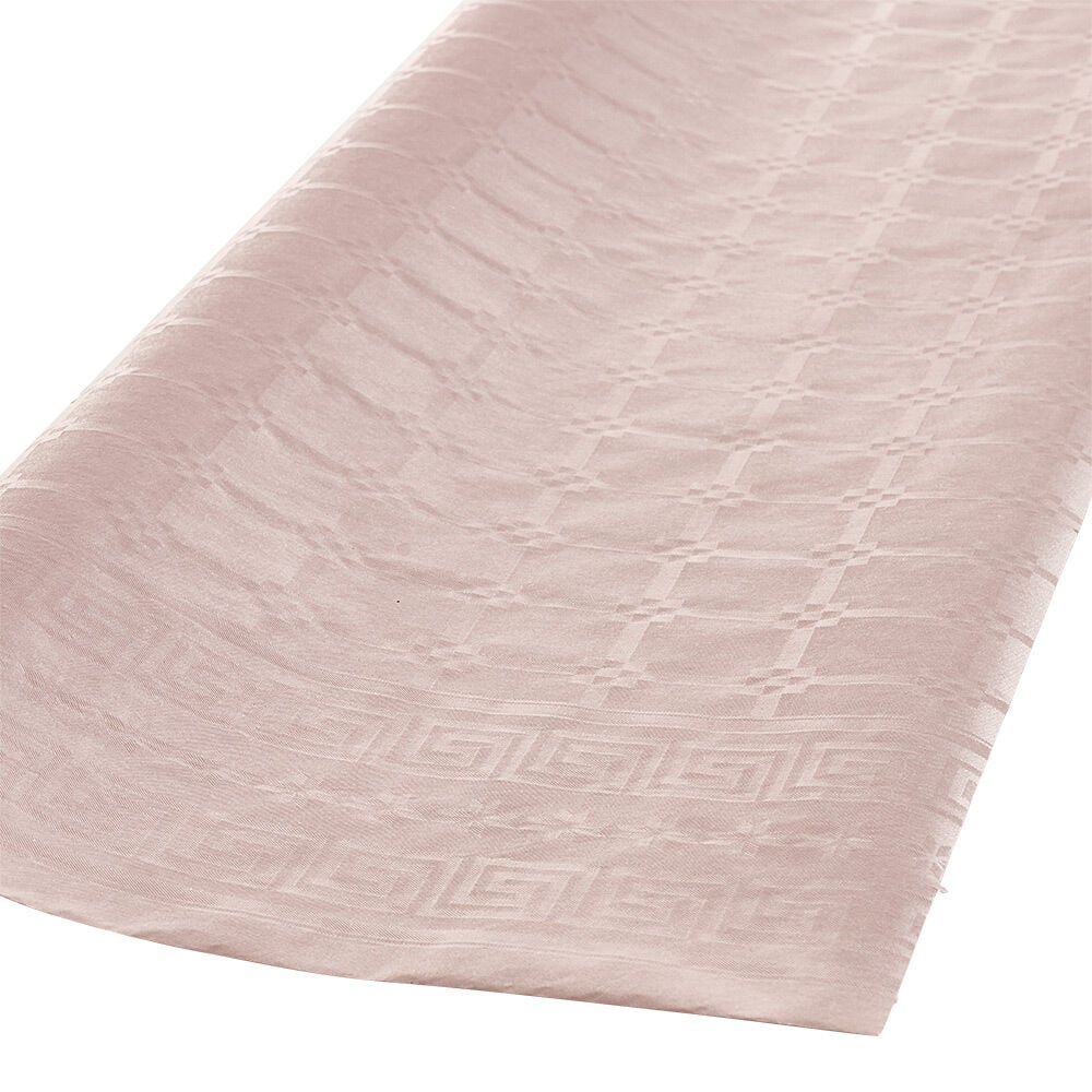 Nappe damassée rose pâle en papier L 6 m