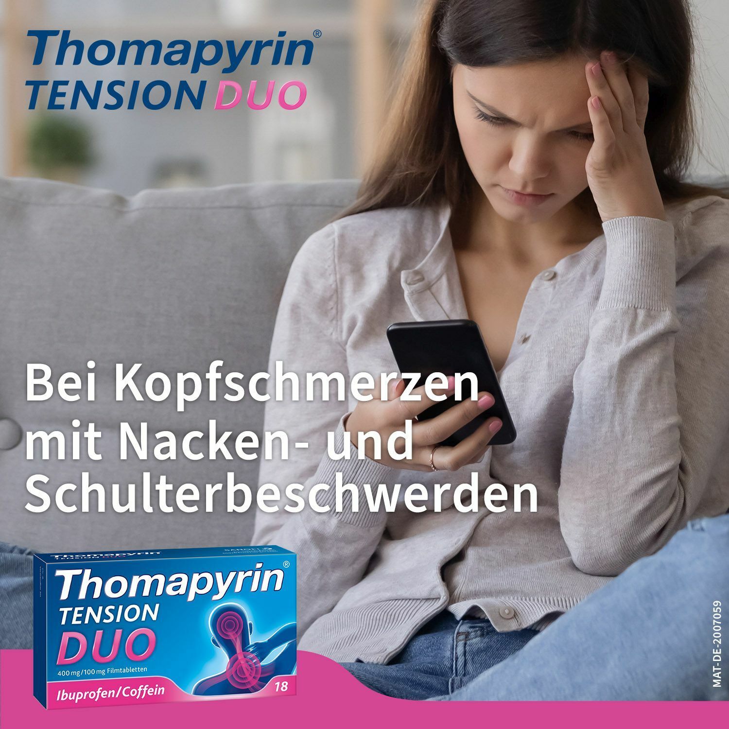 Thomapyrin® TENSION DUO bei Kopfschmerzen: Ibuprofen/Coffein
