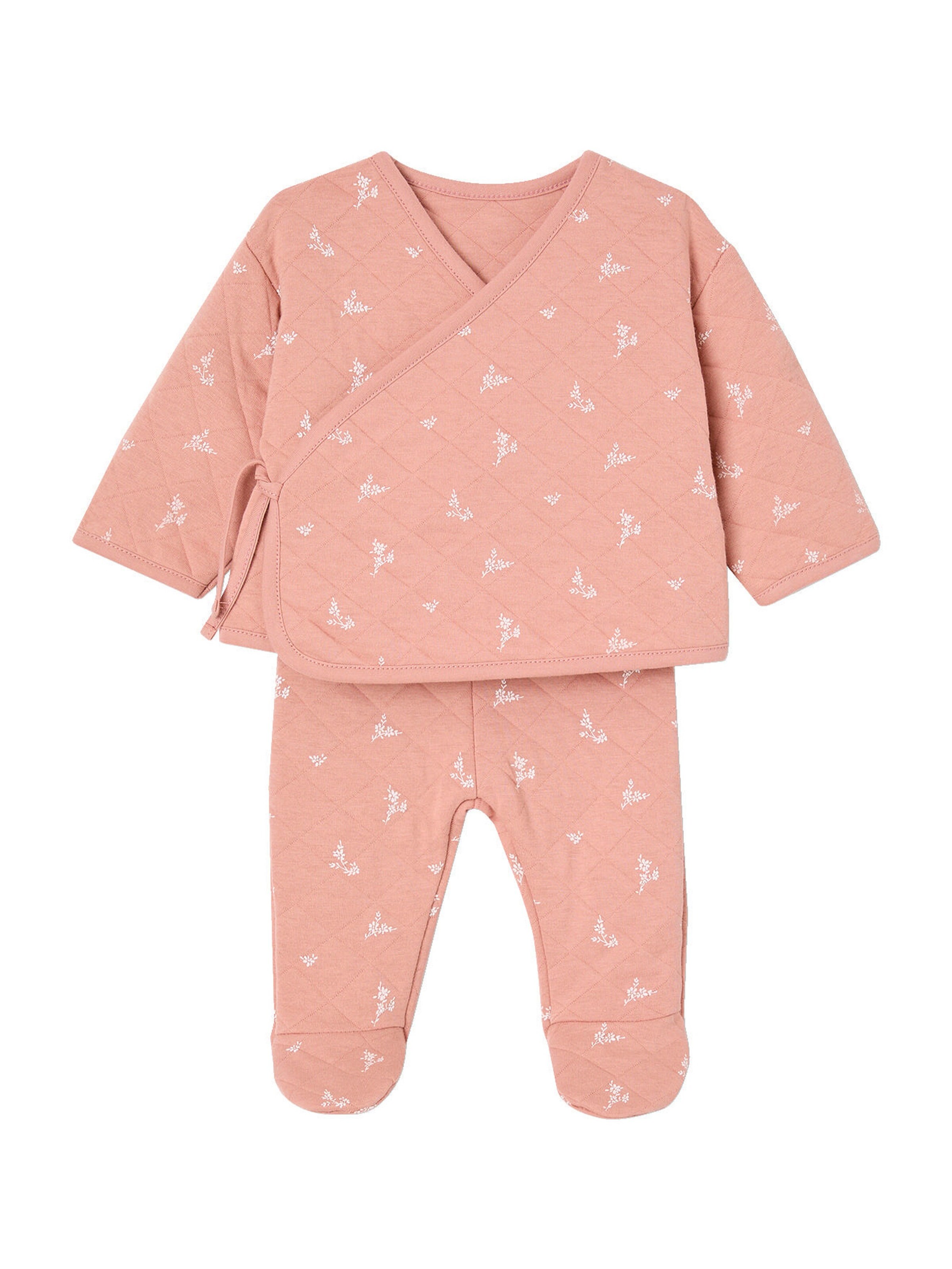 Vertbaudet Baby-Set: Wickeljacke & Hose rosa