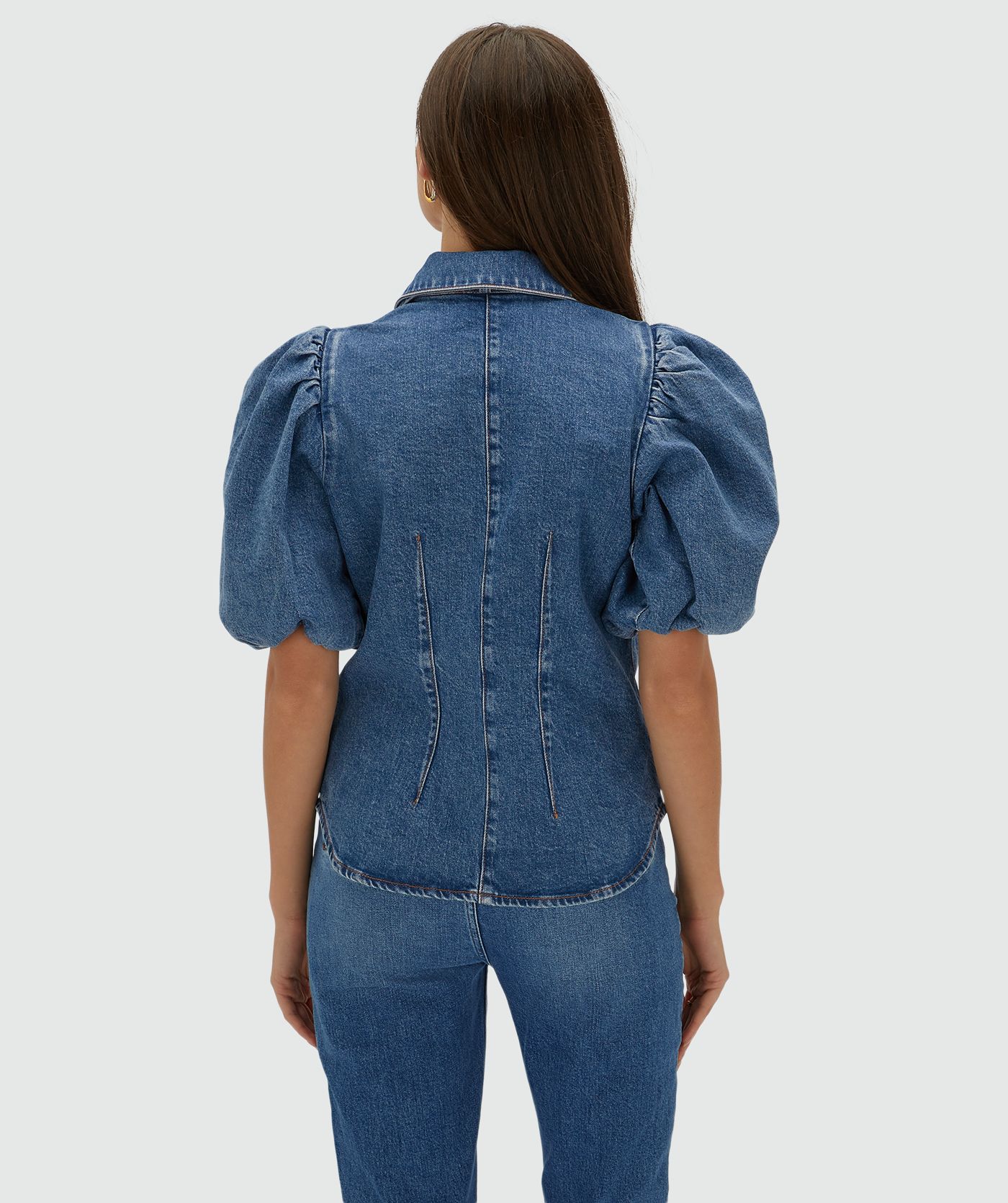 JV-SILA regular fit denim blouse - blue denim