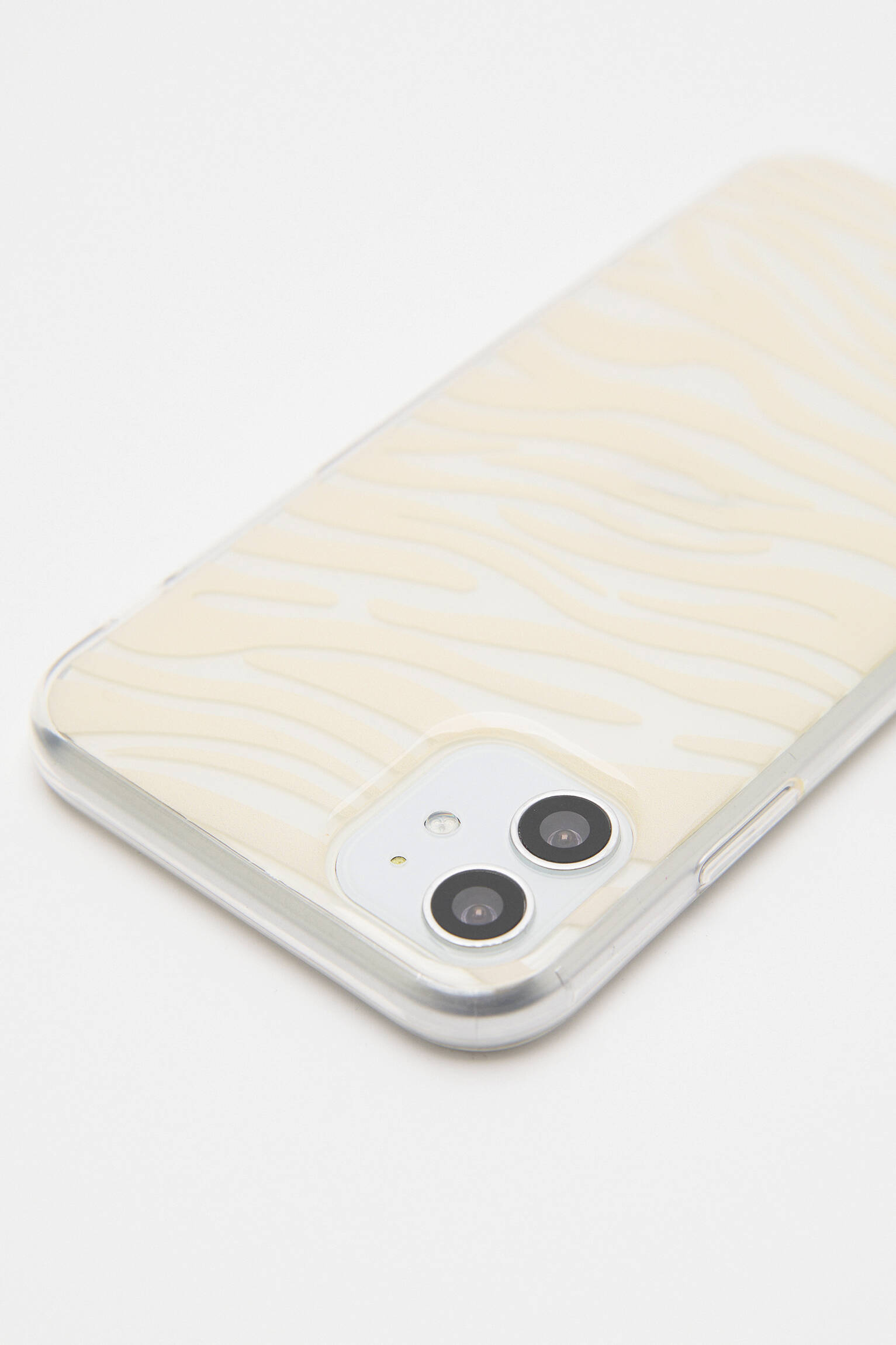 Capa para iPhone com estampa de zebra - Rosa nude