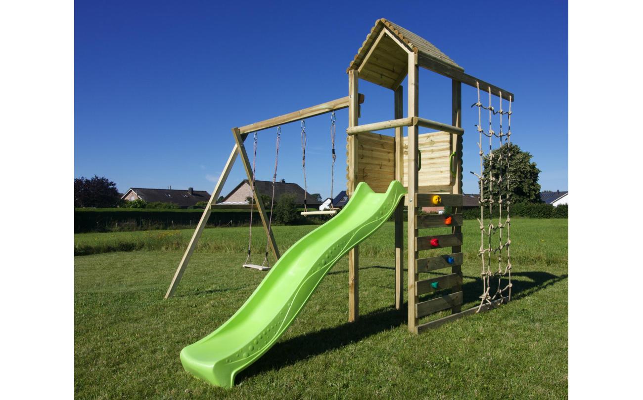 Alaska houten schommel met toren en gijbaan