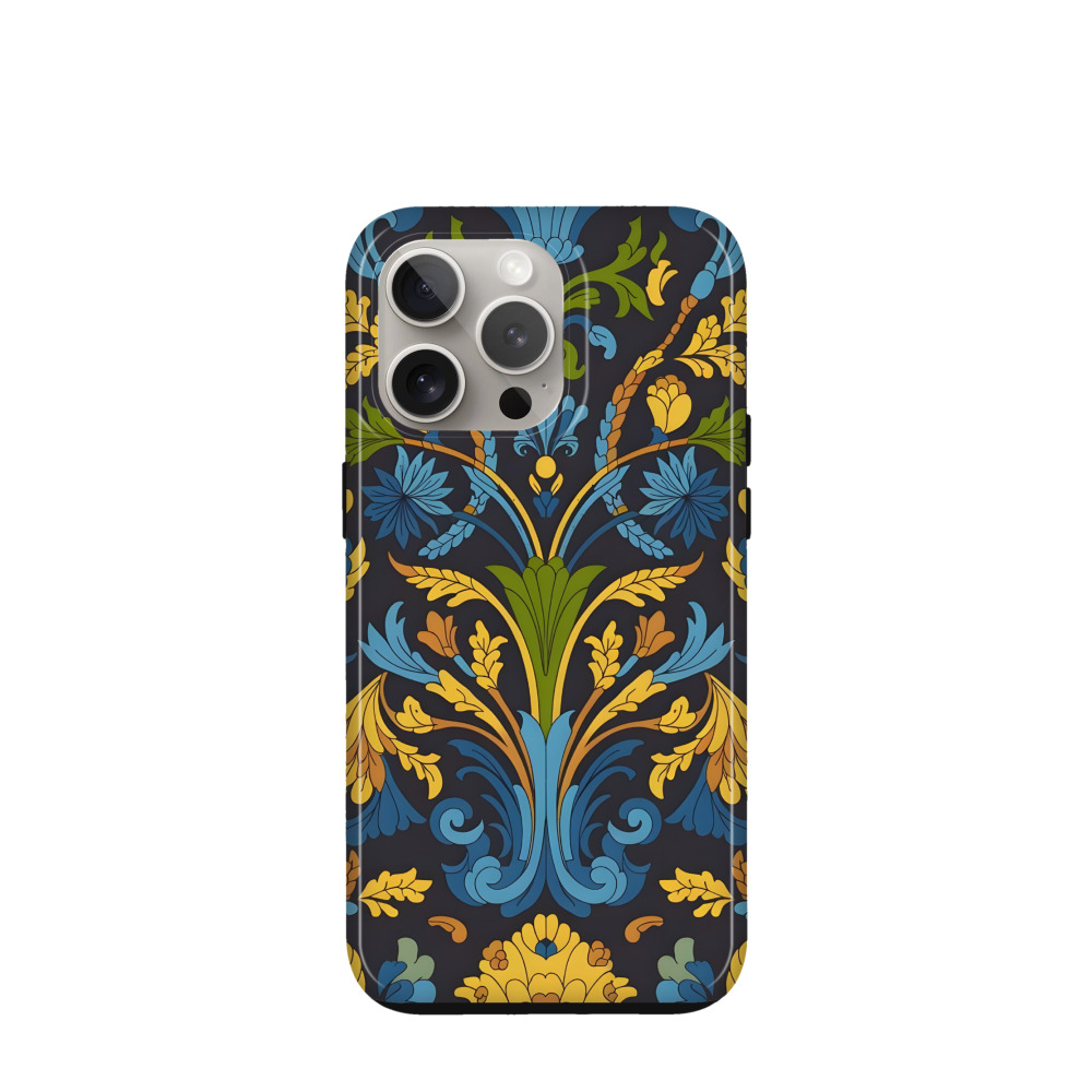 iPhone 15 Pro Max Hybrid (Kunststoff / Gummi) Hülle Majolika Harmonie - Gelb