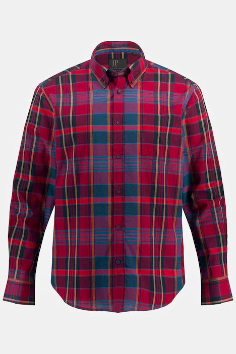 Karohemd, Langarm, Buttondown-Kragen, Modern Fit, dunkel kirschrot | Ulla Popken