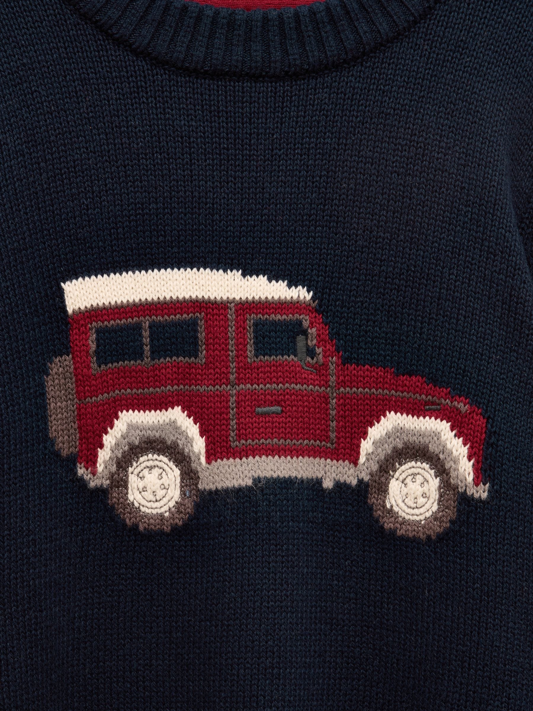 Donkerblauw - Joules Cracking Intarsia gebreide kindertrui