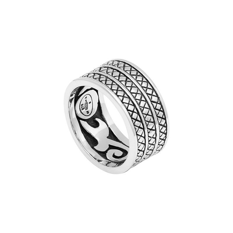 Bague En Argent Anneaux Large Ethnique Pour Homme