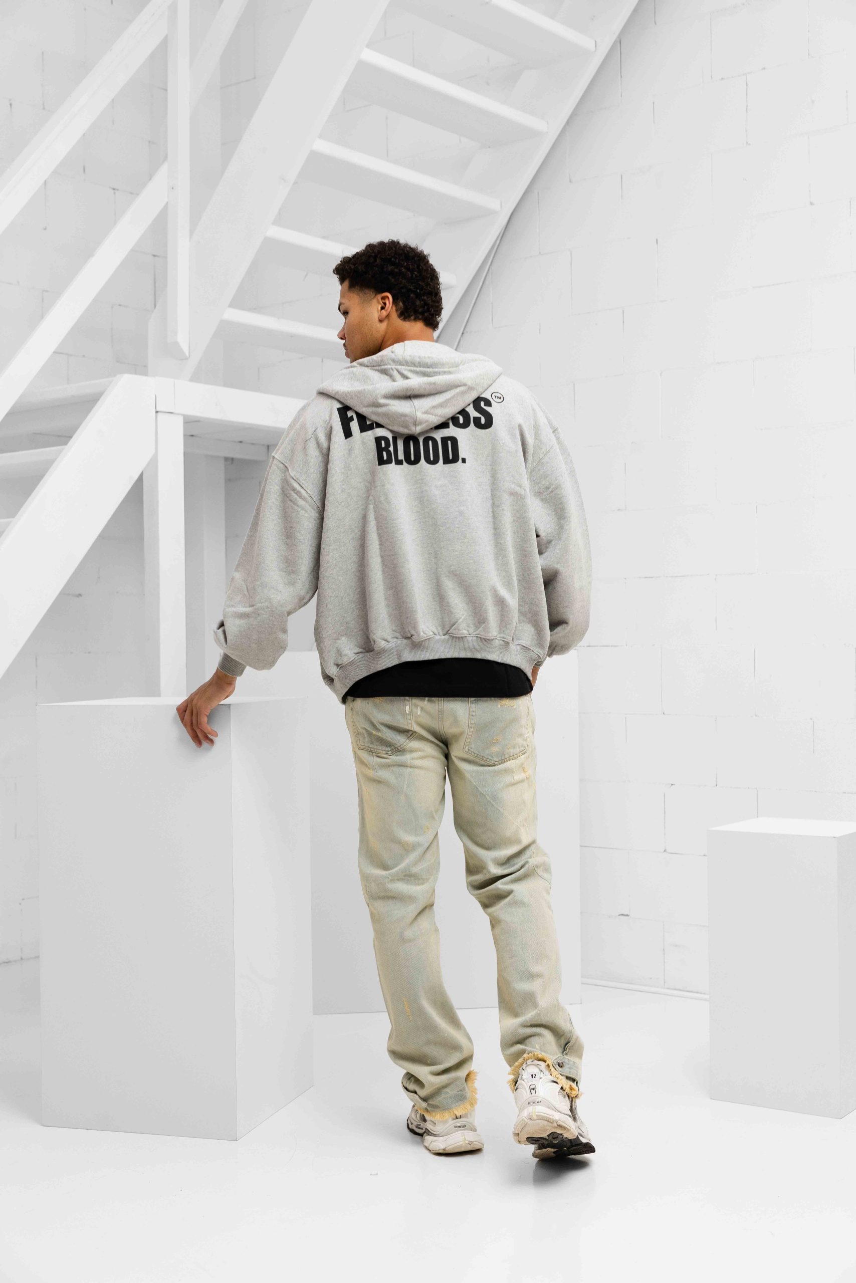 Fearless Blood Hooded Vintage Vest Heren Grijs