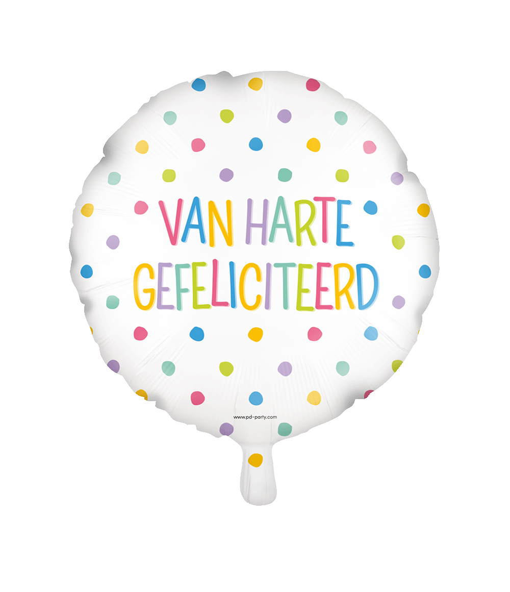 Van Harte Gefeliciteerd Helium Ballon Leeg 46cm