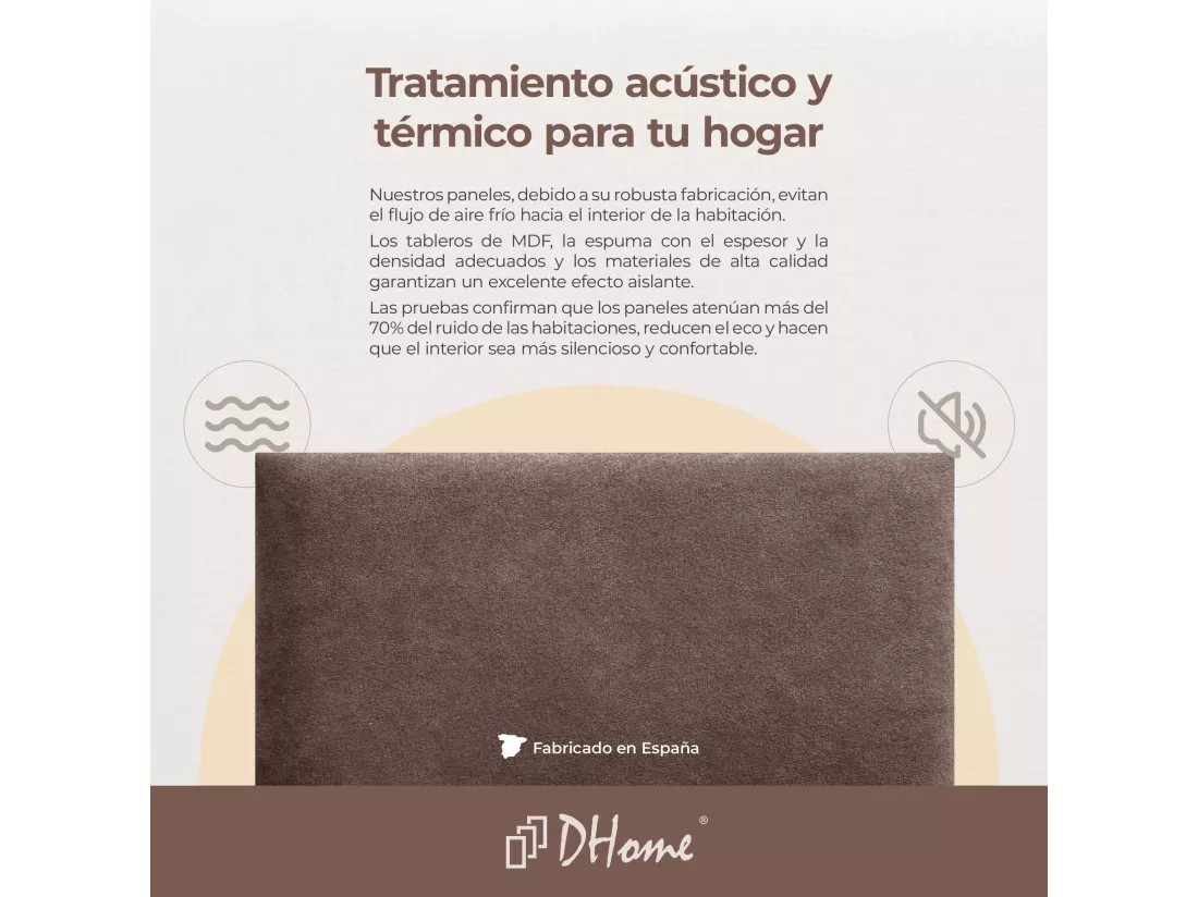 DHOME Lot de 6 Panneaux Rembourrés en Tissu Aqualine Autocollants pour Mur Acoustiques Absorbants Protection contre les choc (Gris Perle, 60x60cm, x6)