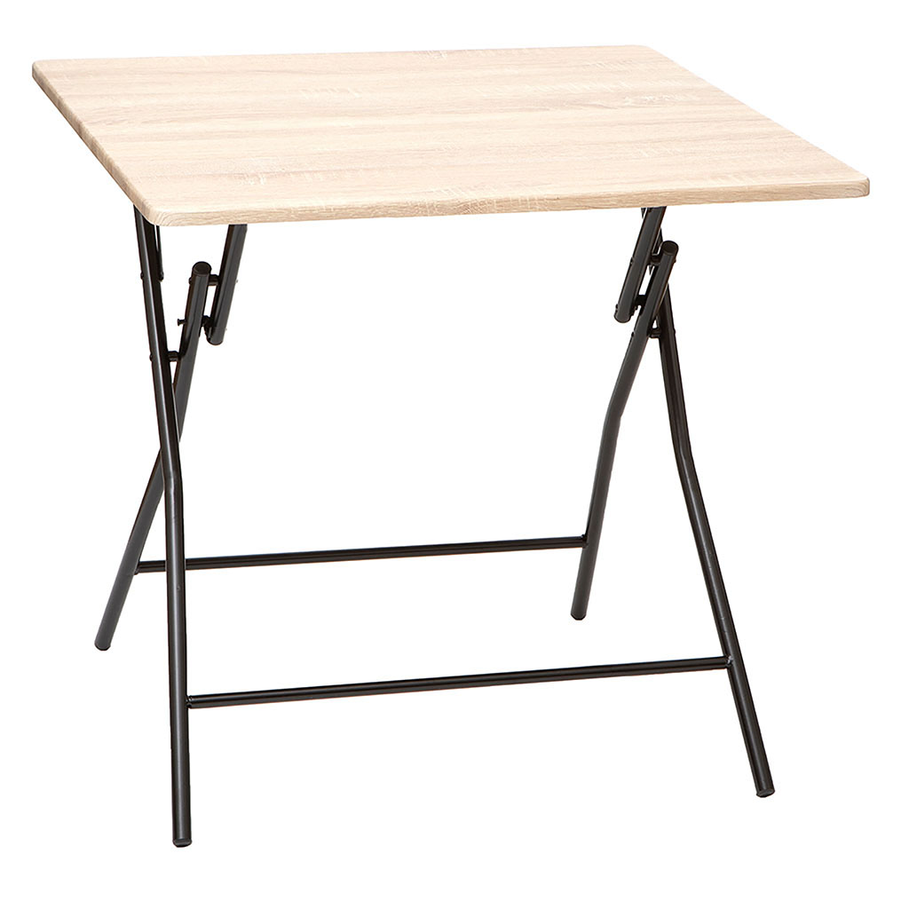 Table pliante effet bois 80x80cm