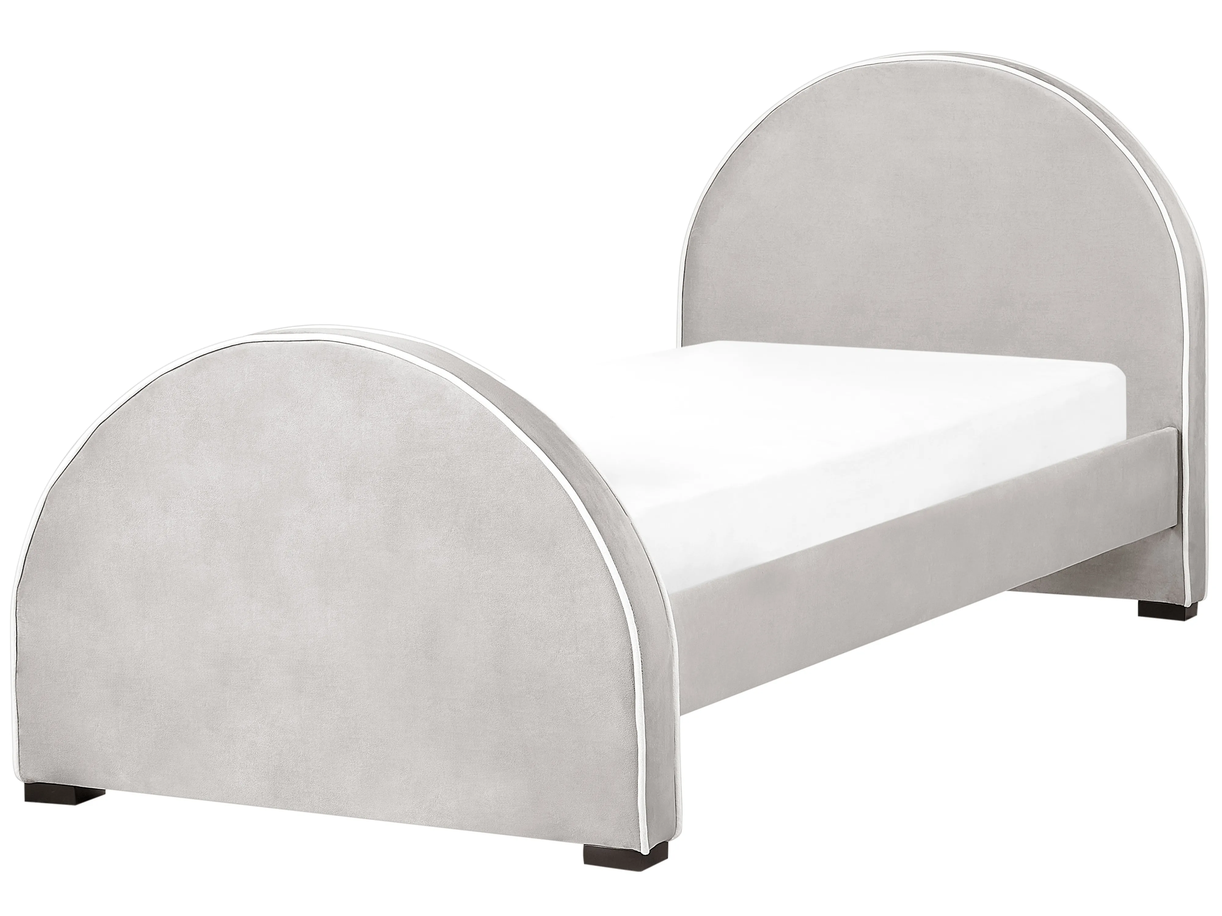 Kinderbed Fluweel NOZAY 90 x 200 cm Lichtgrijs