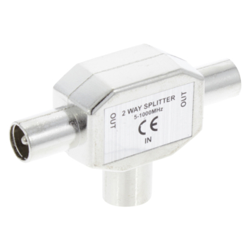 Q-Link coax splitter tv metaal 1 female/2 male