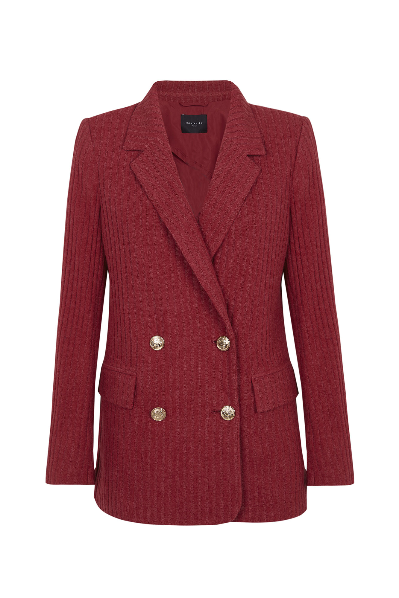 Blazer de malha com abotoamento duplo