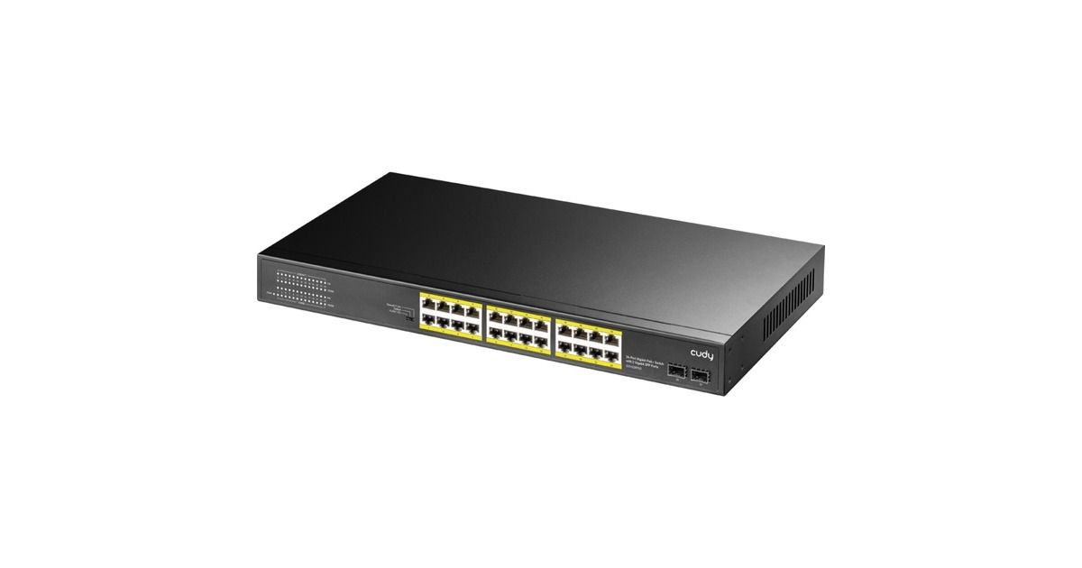 Cudy24-GbE PoE+ Switch with 2 Uplink SFP  (Zwart)