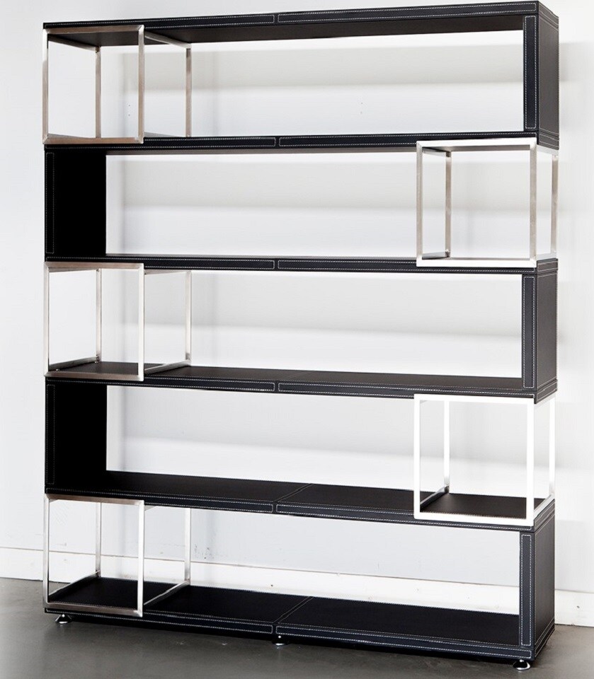 Jet-Line Jet-Line Büromöbel Aktenschrank Pavia Lederoptik Edelstahl Büro Schrank