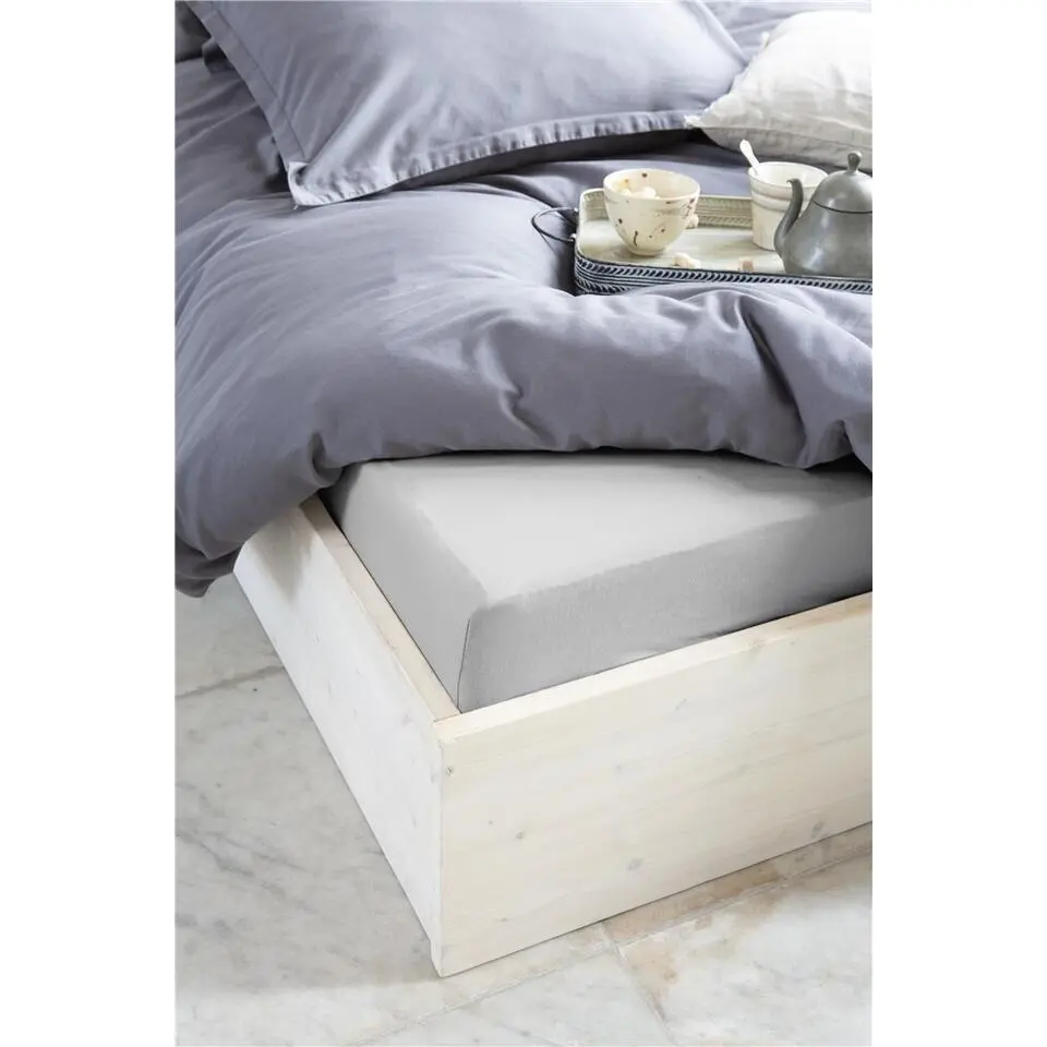 Walra - Hoeslaken Jersey - 140x200/210 cm - Grijs