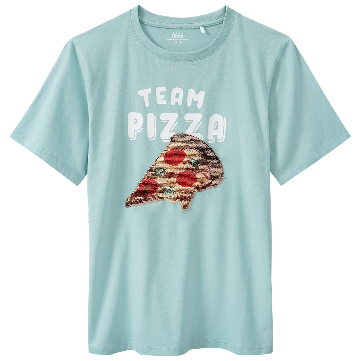 Yigga Jungen T-Shirt mit Wendepailletten helltürkis