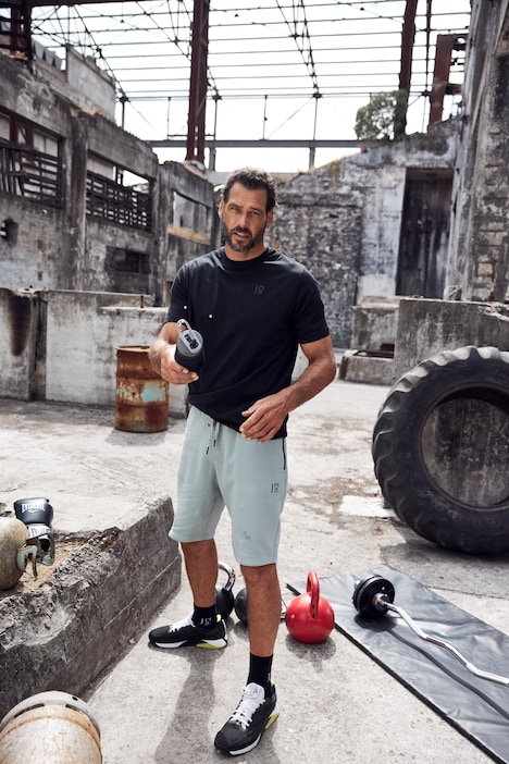 JAY-PI Sporthose, Fitness, Sweat-Bermuda, Elastikbund, Zipptaschen