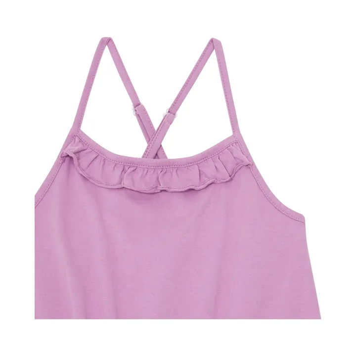 SMALLABLE BASICS Robe Courte Fines Bretelles Coton Bio  | Mauve