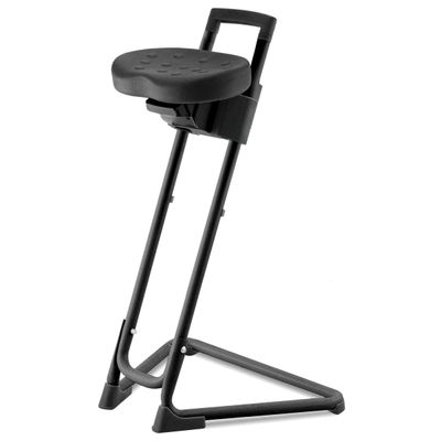 Siège technique assis-debout - Piètement noir - assise noire