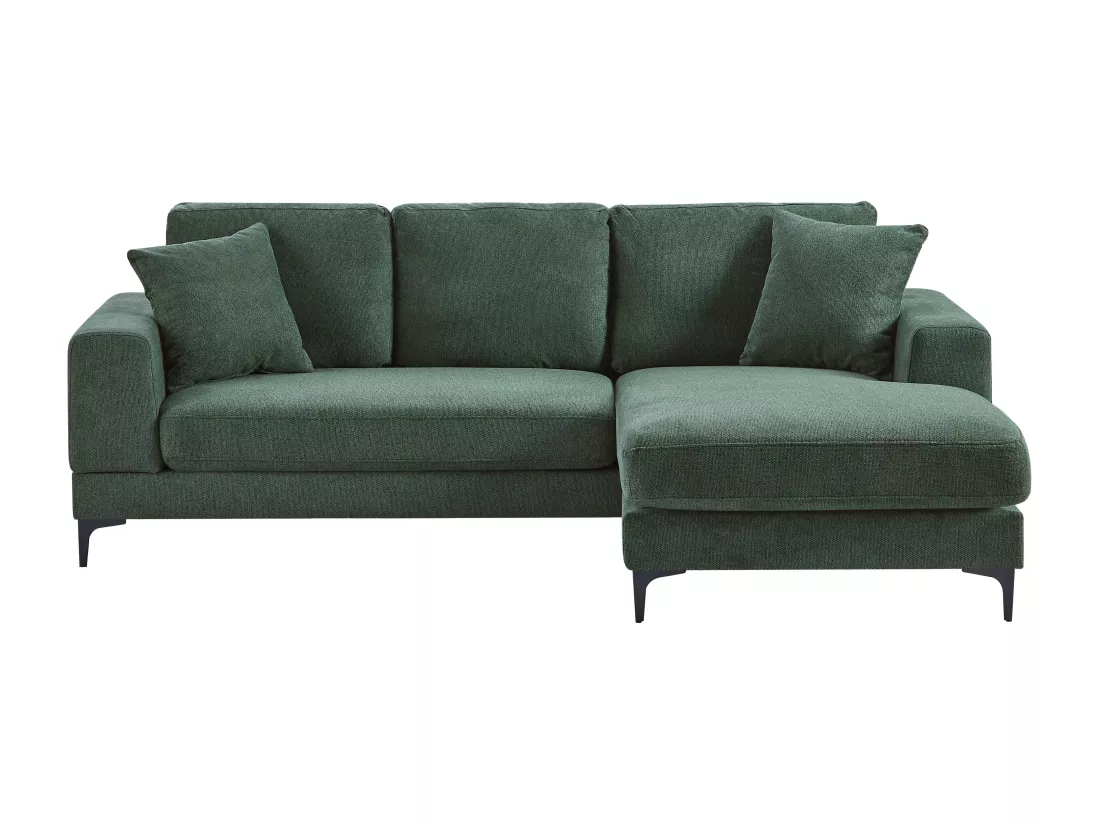 Canapé d'angle réversible en tissu texturé vert JAMOLO