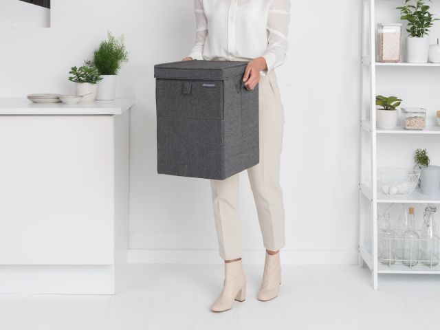 Wasbox stapelbaar, 35 liter - Pepper Black