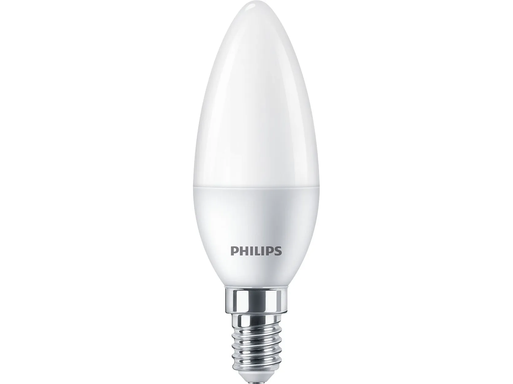 Philips - LED-lyspære - form: B35 - matteret finish - E14 - 5 W (tilsvarende 40 W) - klasse F - varmt hvidt lys - 2700 K (pakke med 4)