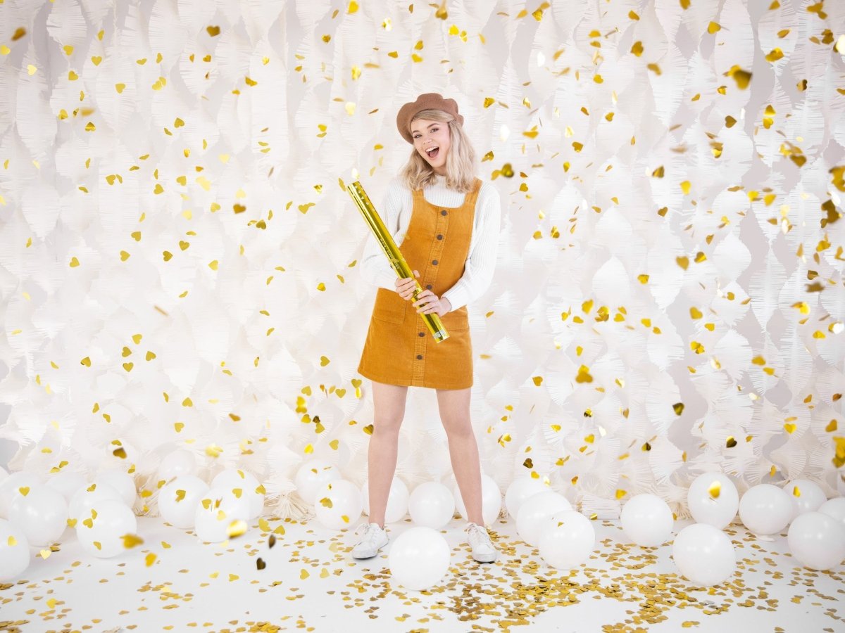 Confetti Kanon Hartjes Goud 60cm