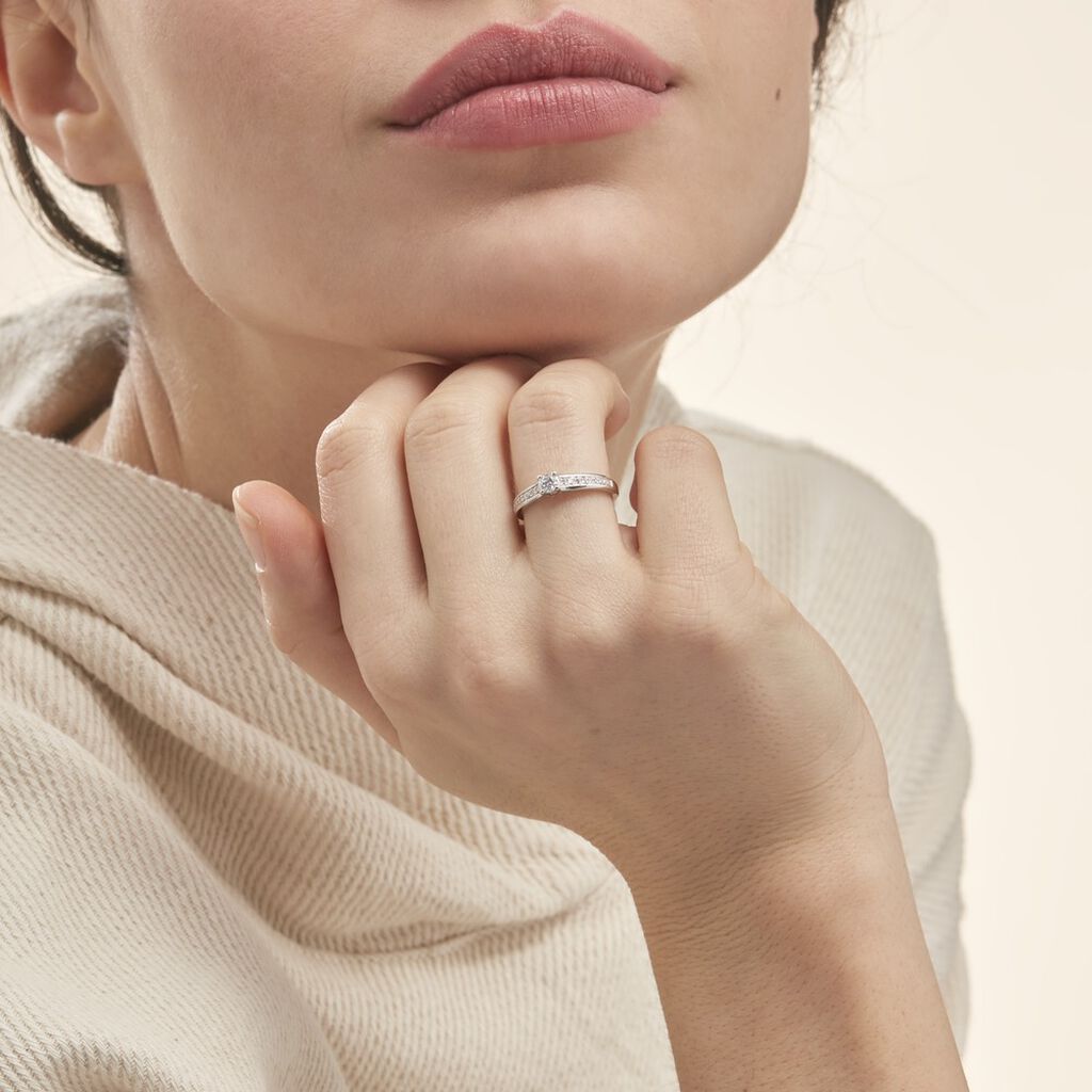 Bague Solitaire Aramis Or Blanc Diamant