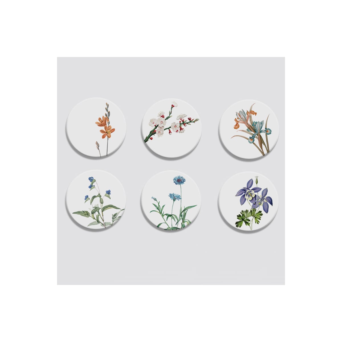 Coasters Dekkeunderlag Varmebestandige vannabsorberende pads med Coaster Holder 6-pakke elegant blomst