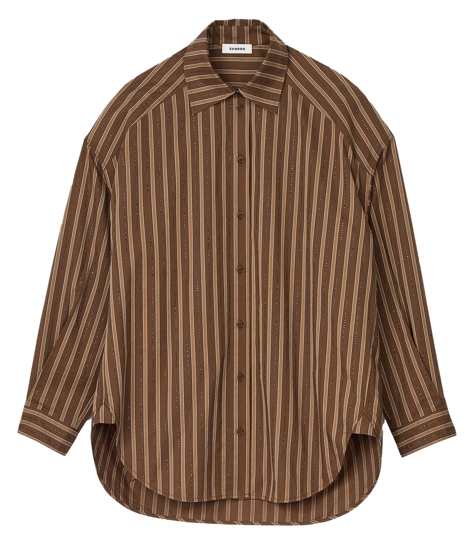 Chemise col classique en coton| Marron