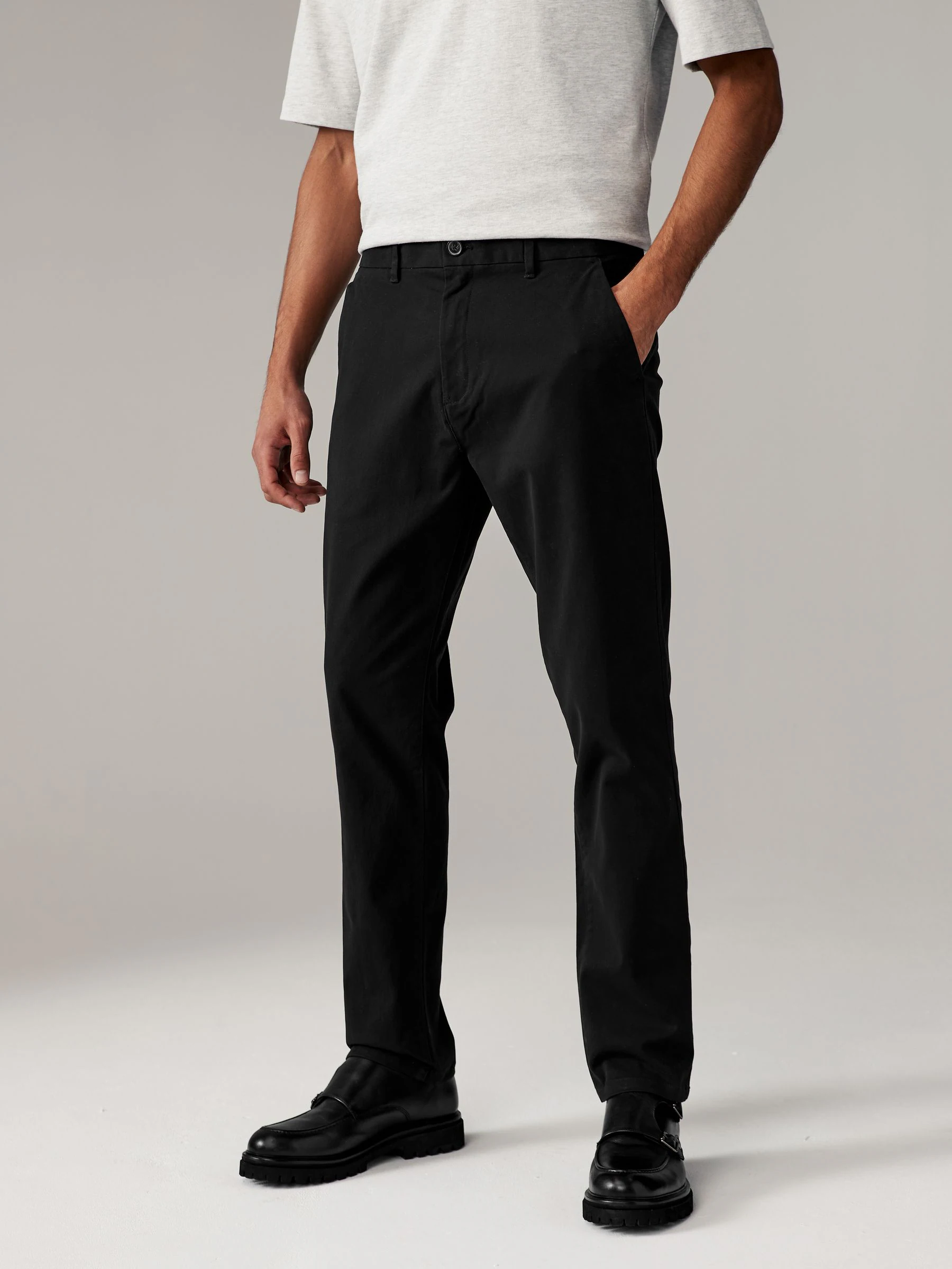 Zwart - Slim Fit - Stretch chino's verpakking van 2