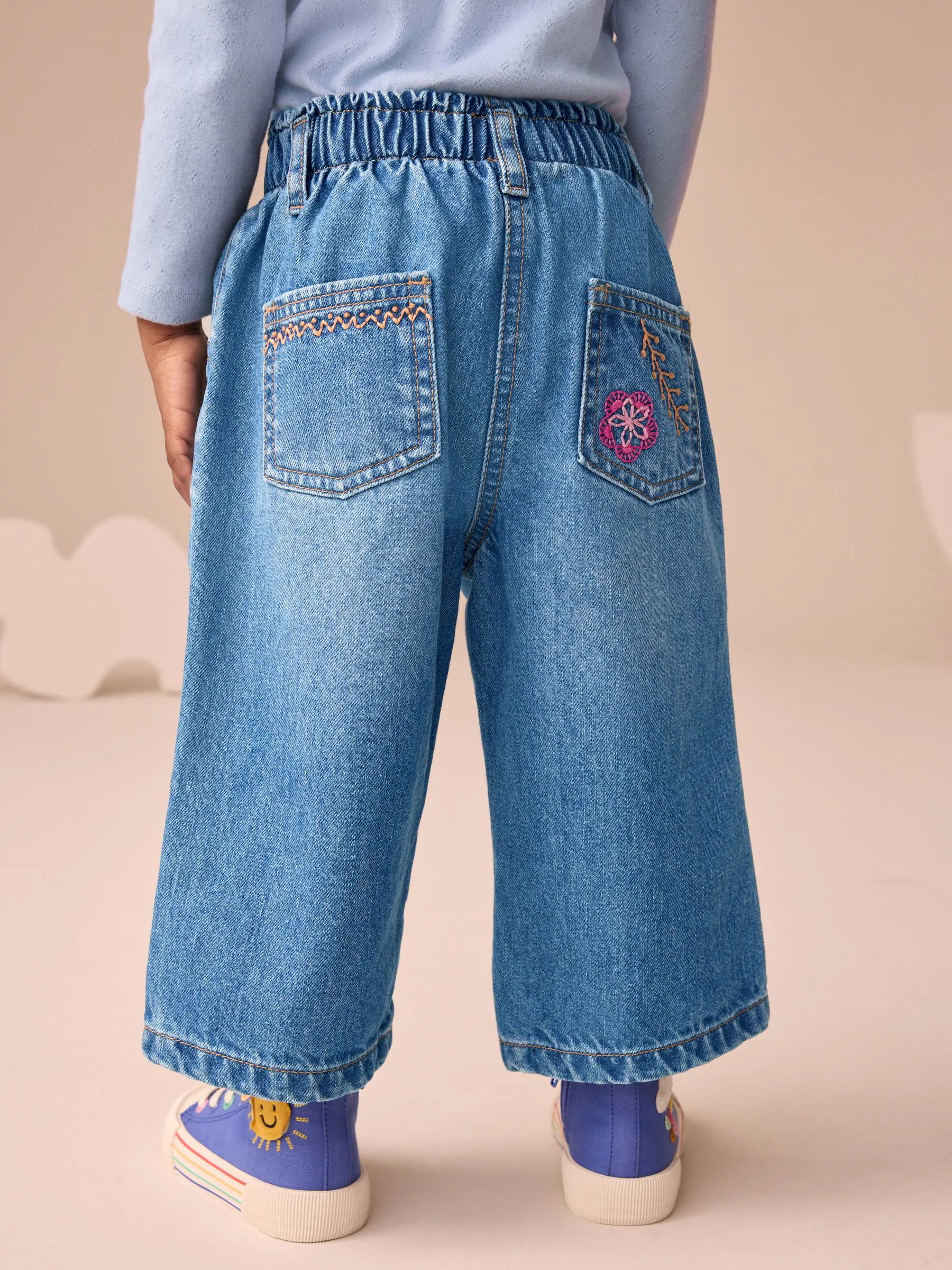 Denim - Jeans versierd met eenhoorns (3mnd-7jr)