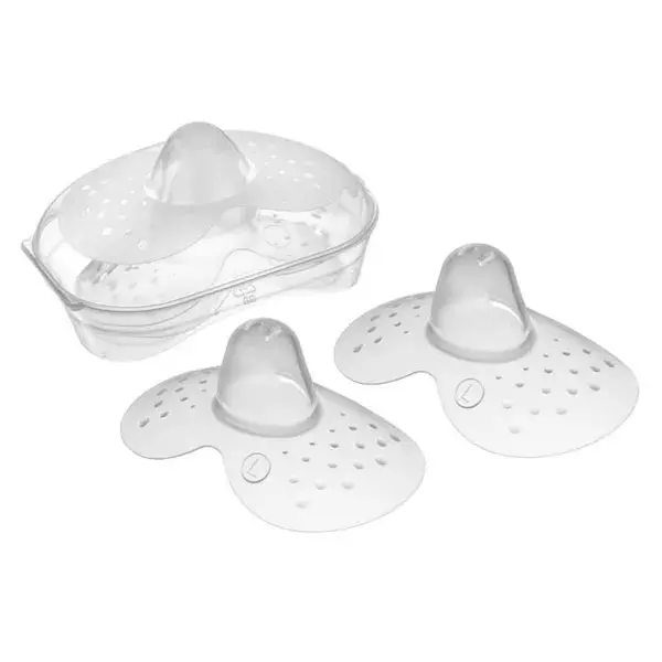 Protetores de mamilo de silicone MAM para amamentação, tamanho G, pacote com 2 unidades + caixa esterilizadora