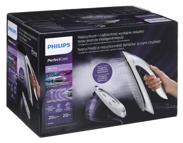 Philips PerfectCare Elite Plus GC9660 - Dampstrygejern med automatisk afbrydelse - såleplade: T-ionicGlide - 2700 W