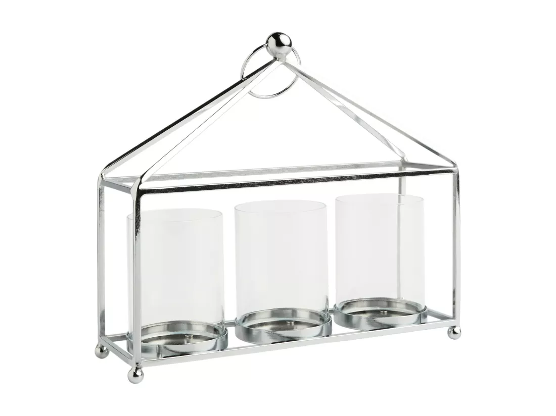 Bougeoir Cassa Argent Moyen 26 x 28 x 8.5