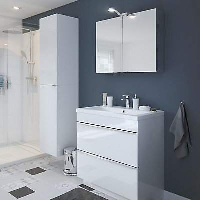 Armoire de salle de bains GoodHome Imandra miroir L.80 x H.60 x P.15 cm