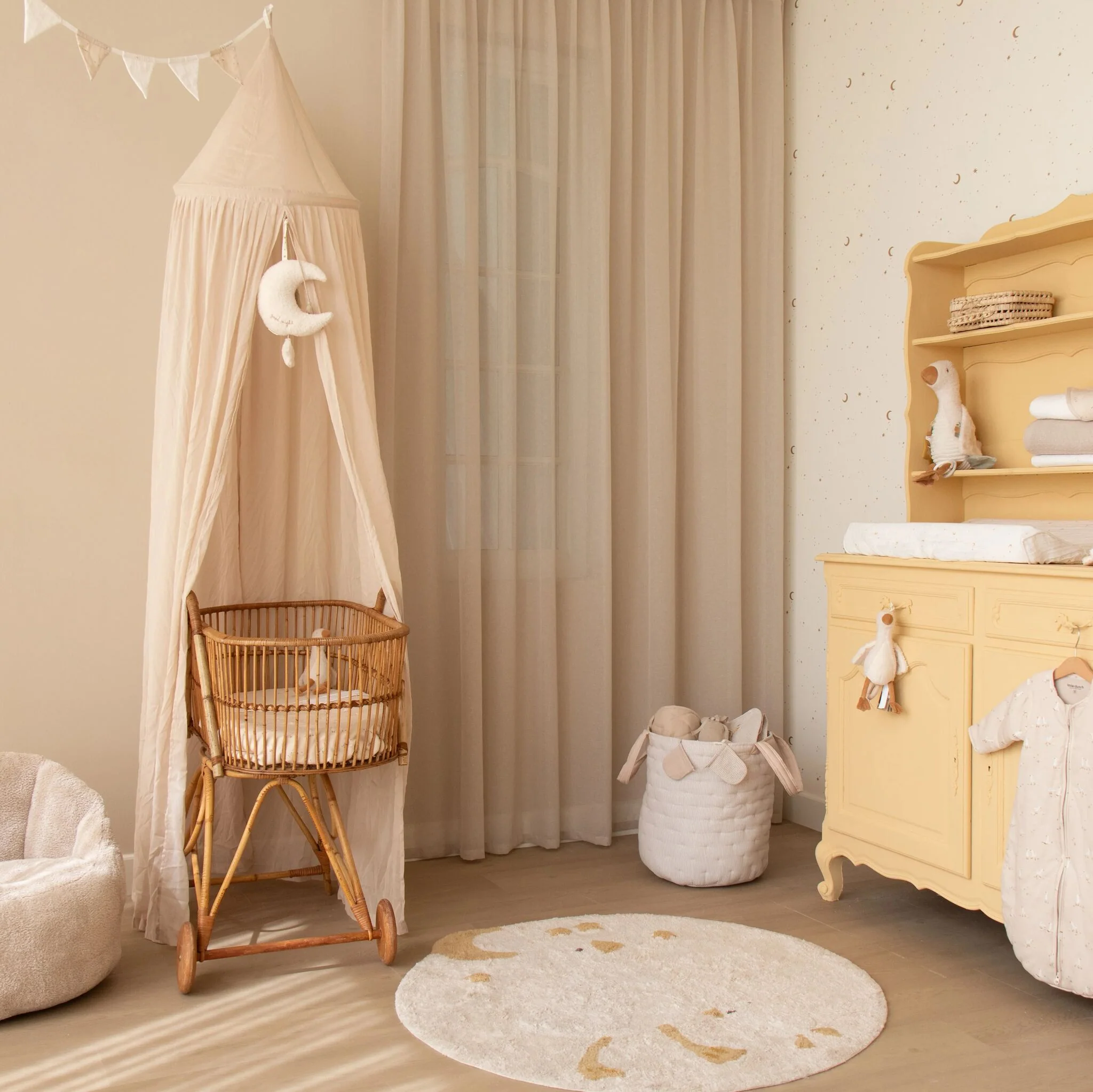 Vloerkleed rond - Wit - Newborn Naturals - Little Goose