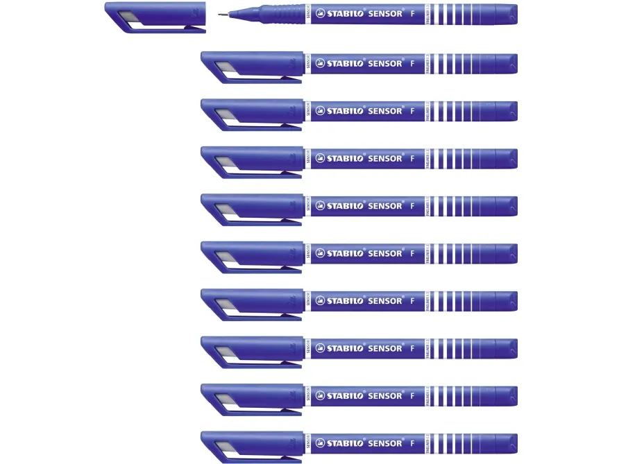 Fineliner Stabilo Sensor 189 blå 0,3 mm - (10 stk.)