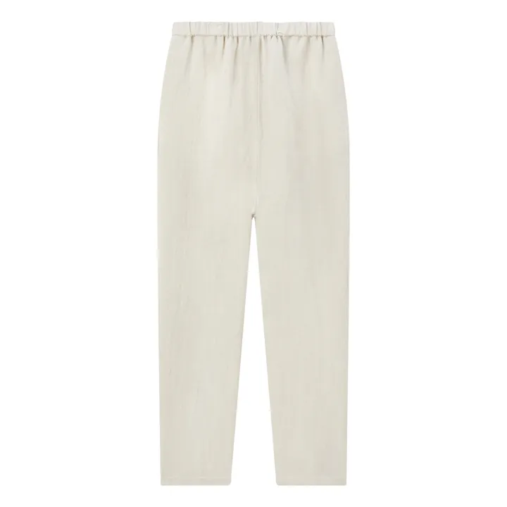 Pomandère Pantalon Elastiqué Lin et Coton | Blanc