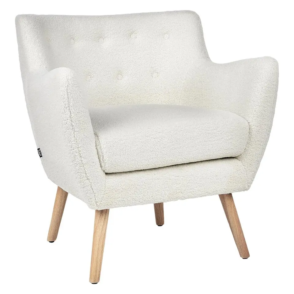 DRAMMEN - Chesterfield fauteuil - Wit - Bouclé