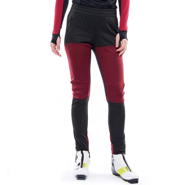 Pantalon ski de fond FISCHER W ASARNA SOFTSHELL PANTS BLACK/BURGUNDY